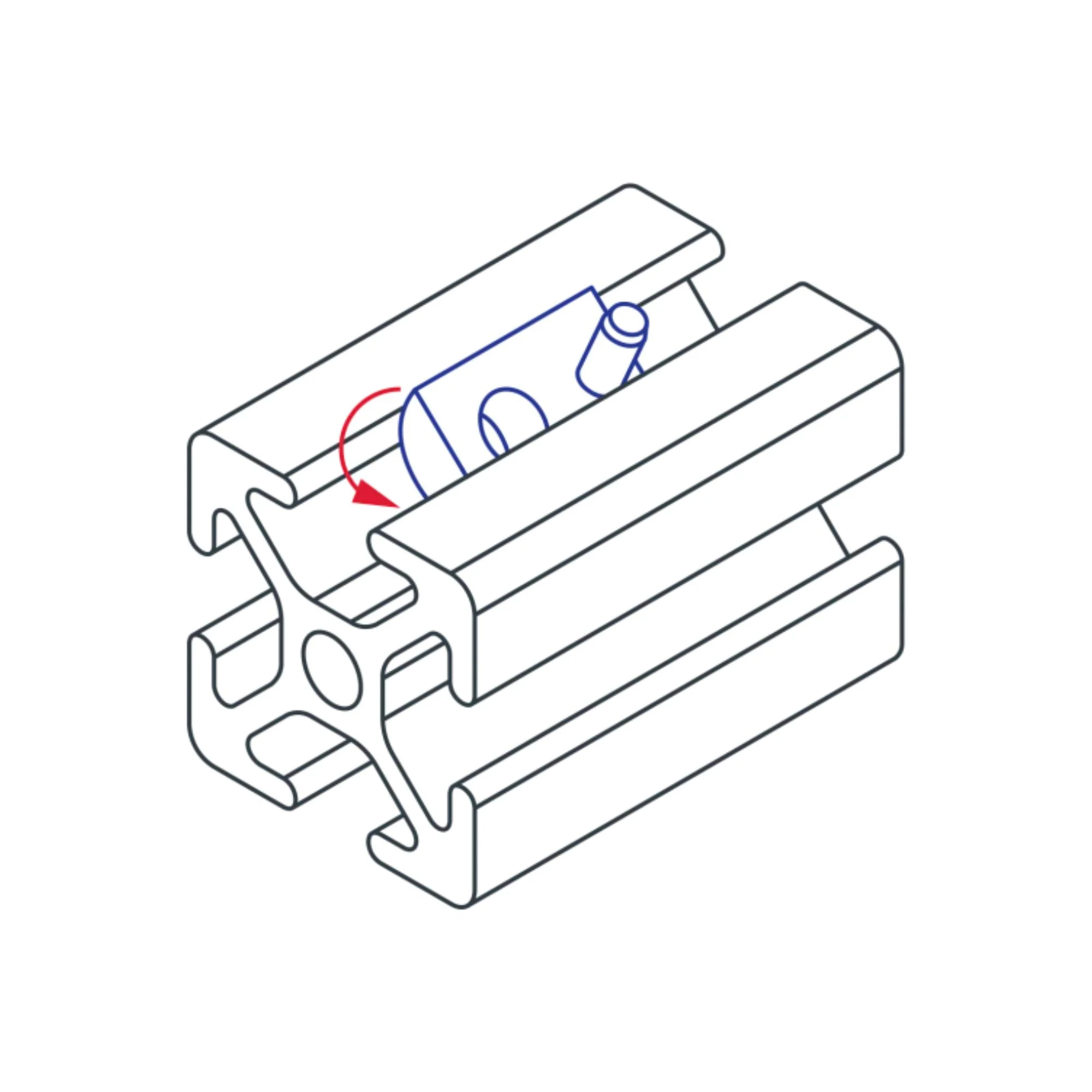 80/20 | 10 Series 1/4-20 Roll-In T-Nut with Flex Handle | 3624 - Image 2