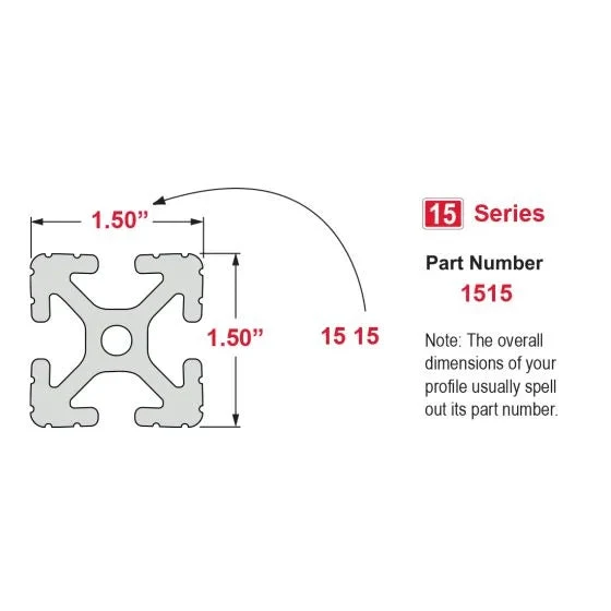 80/20 | 15 Series 1.50 in x 1.50 in T-Slotted Profile - Four Open T-Slots | 1515-242 - Image 7