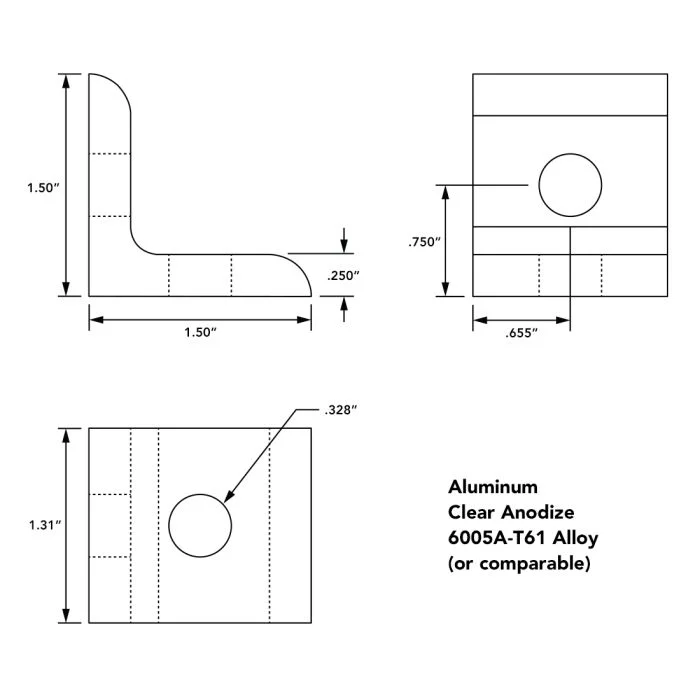 80/20 | 15 Series & Ready Tube 2 Hole - Inside Corner Bracket | 4302 - Image 2