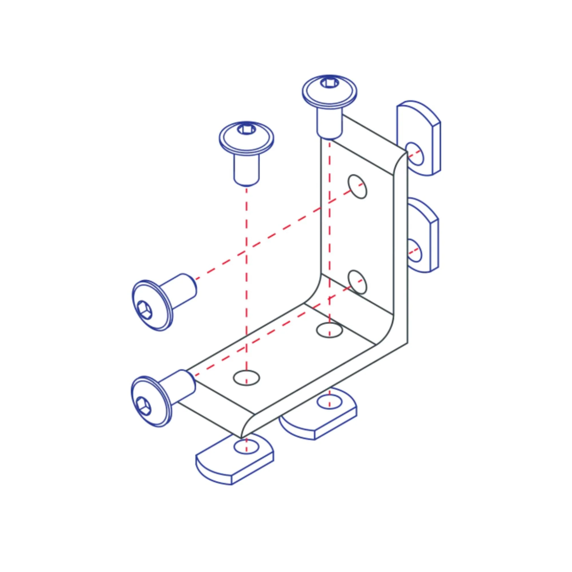 80/20 | 25 Series 4 Hole Inside Corner Bracket | 25-4115 - Image 2