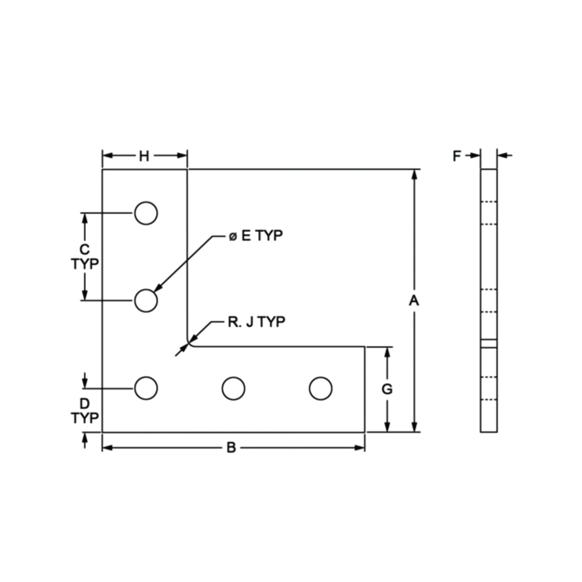 80/20 | 25 Series 5 Hole L Flat Plate | 25-4081 - Image 3