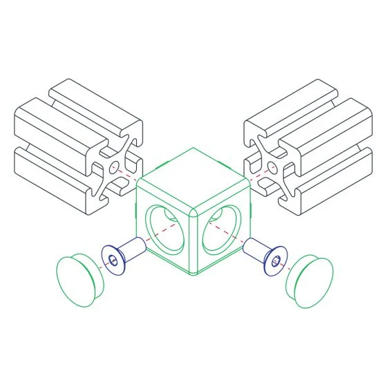 80/20 | 40 Series 2 Way - Light Squared Corner Connector | 14172 - Image 4