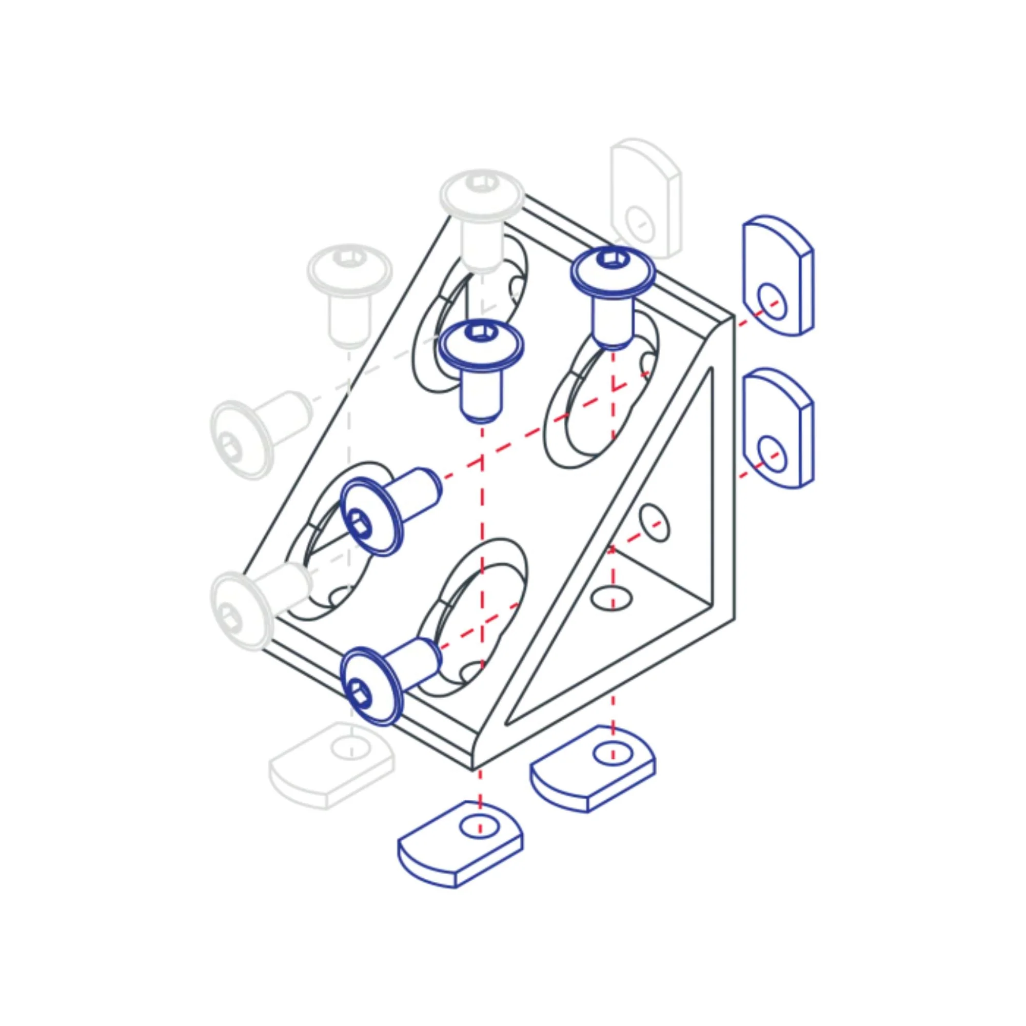 80/20 | 40 Series 8 Hole - Gusseted Inside Corner Bracket | 40-4338 - Image 3