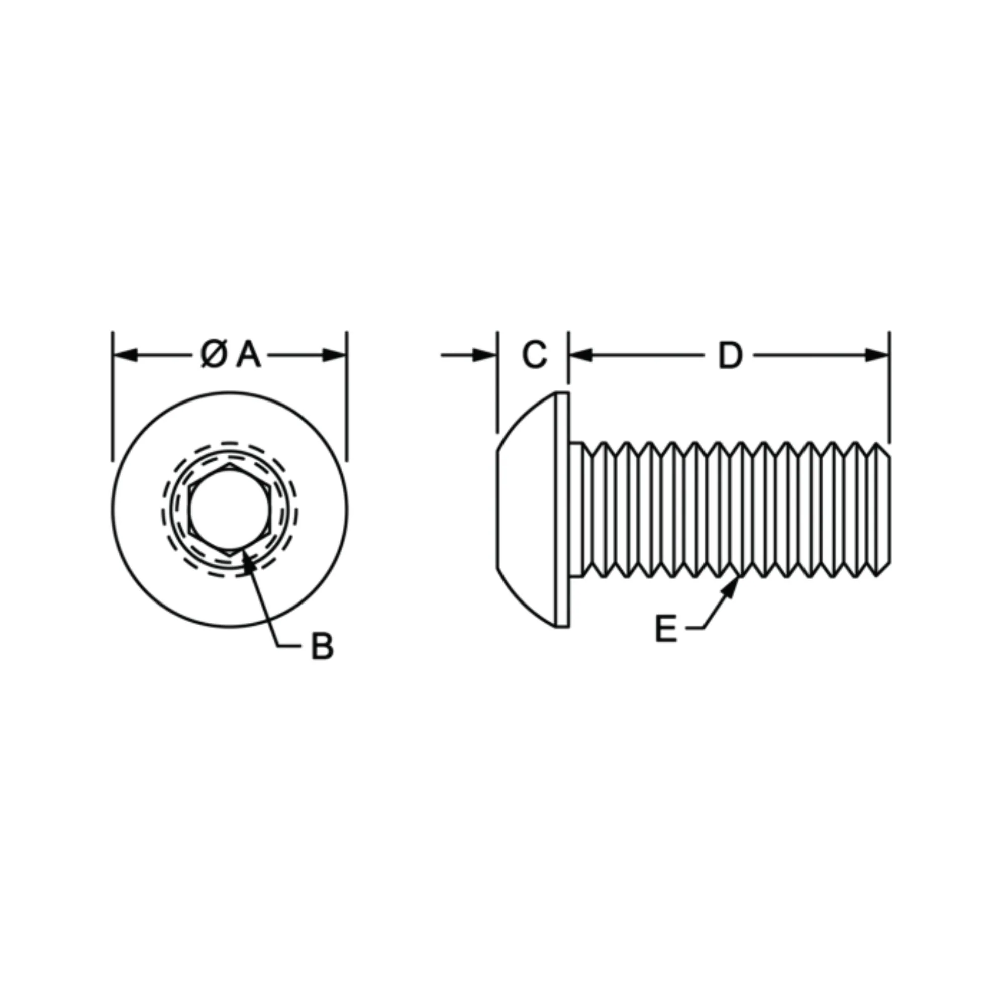 80/20 | 10 & 15 Series 5/16-18 x .625 in Button Head Socket Cap Screw (BHSCS) | 3611 - Image 2