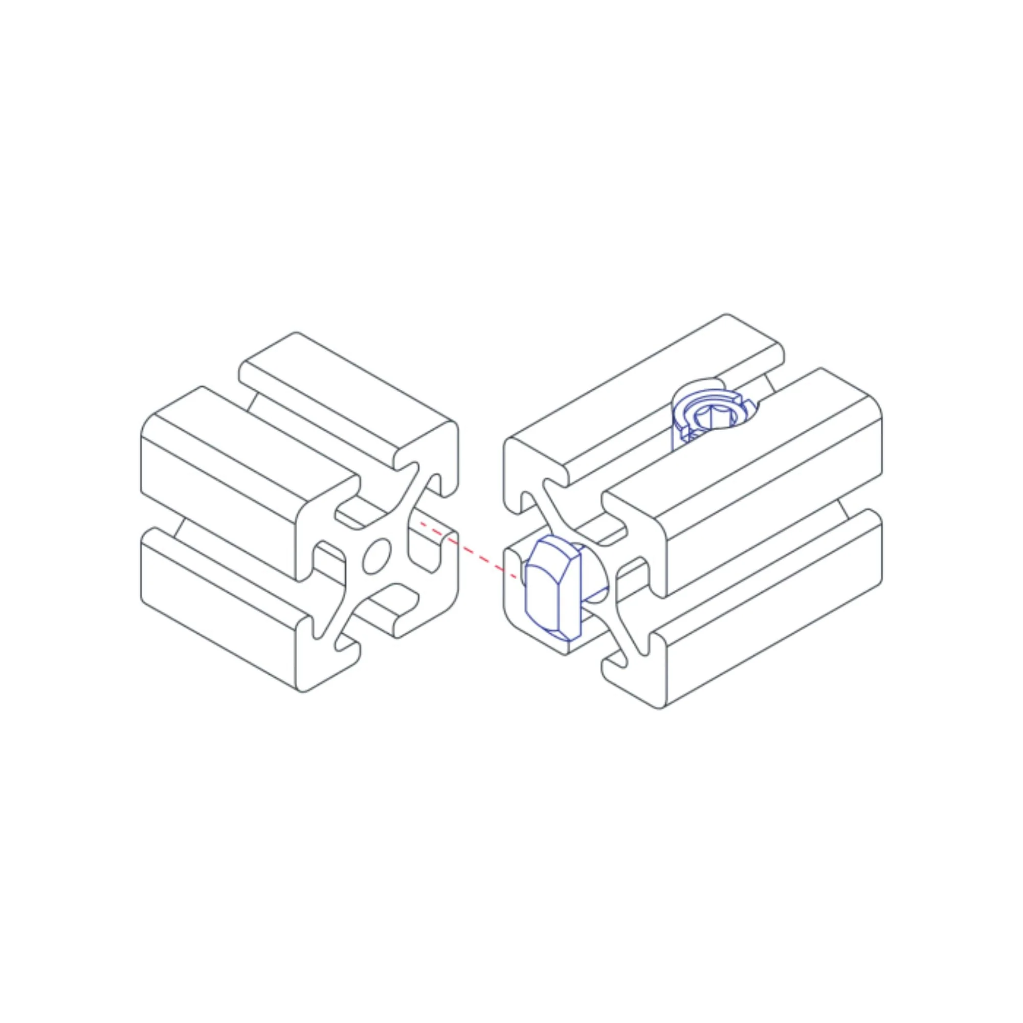 80/20 | 15 & 40 Series Central Connector, Vertical Orientation | 13187 - Image 4