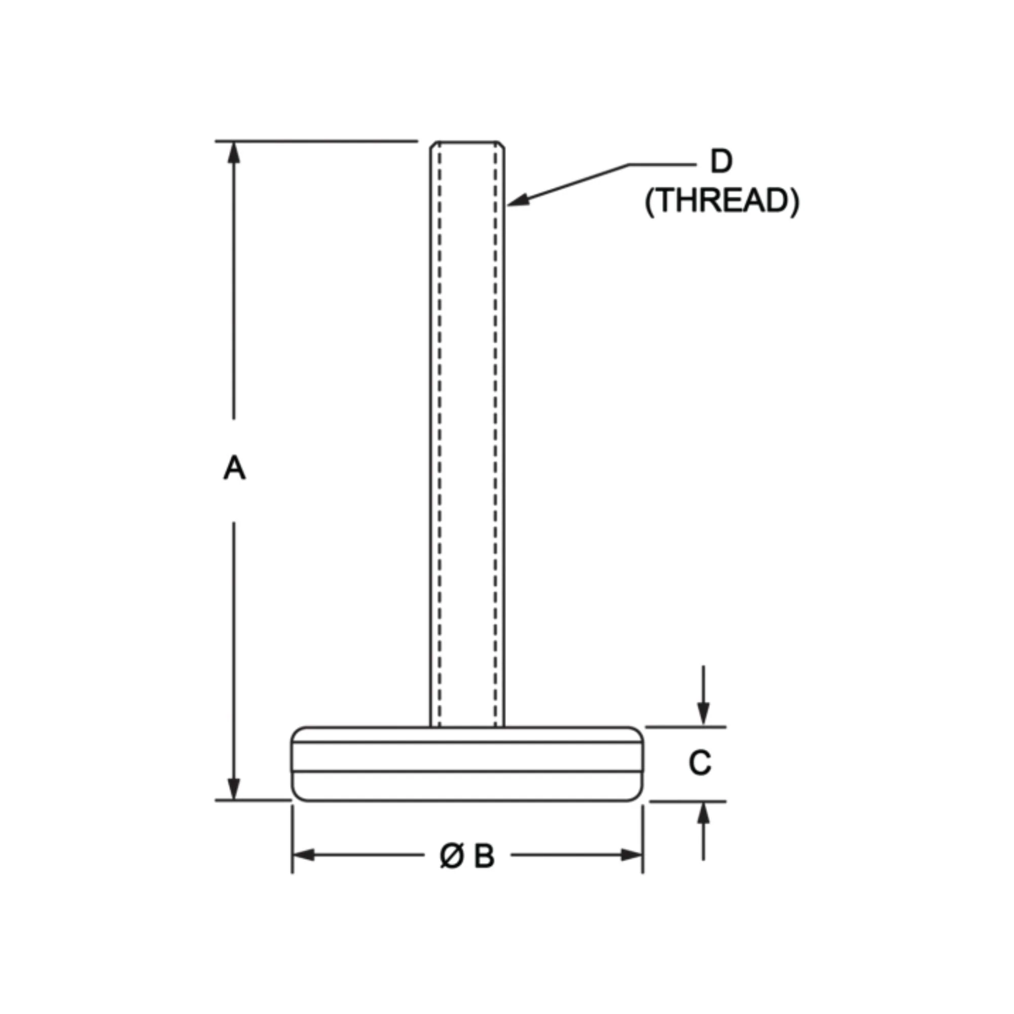80/20 | 10 Series Economy Floor Glide: 1/4-20 x 2.250 in | 2186 - Image 2