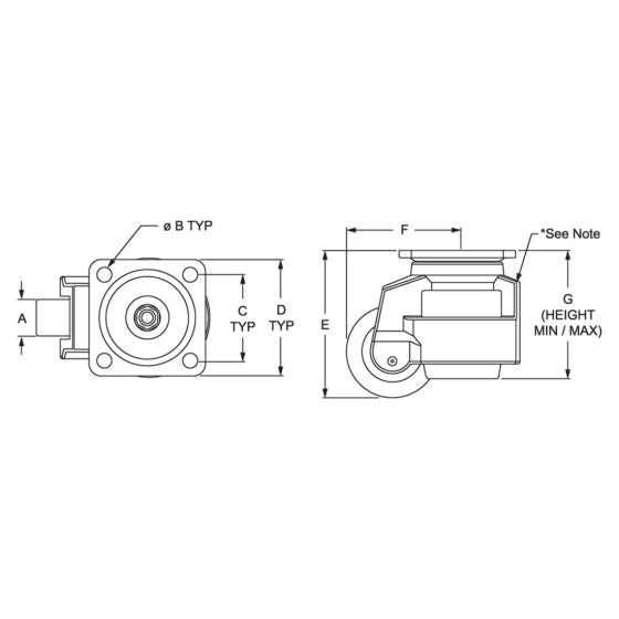 80/20 | 15 & 40 Series Leveling Casters | 2714 - Image 2