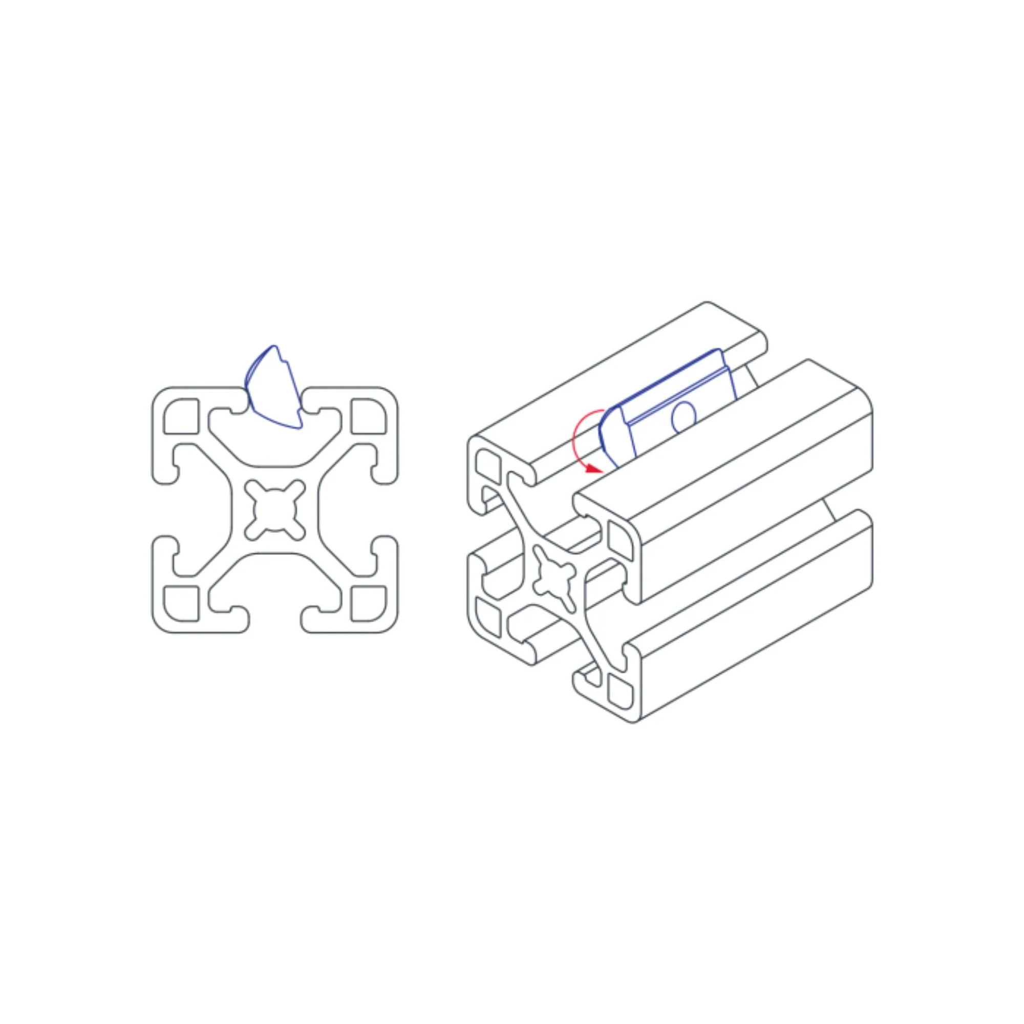 80/20 | 15 & 40 Series M6 Tall Self-Aligning Roll-in T-Nut with Spring Leaf | 13033 - Image 3