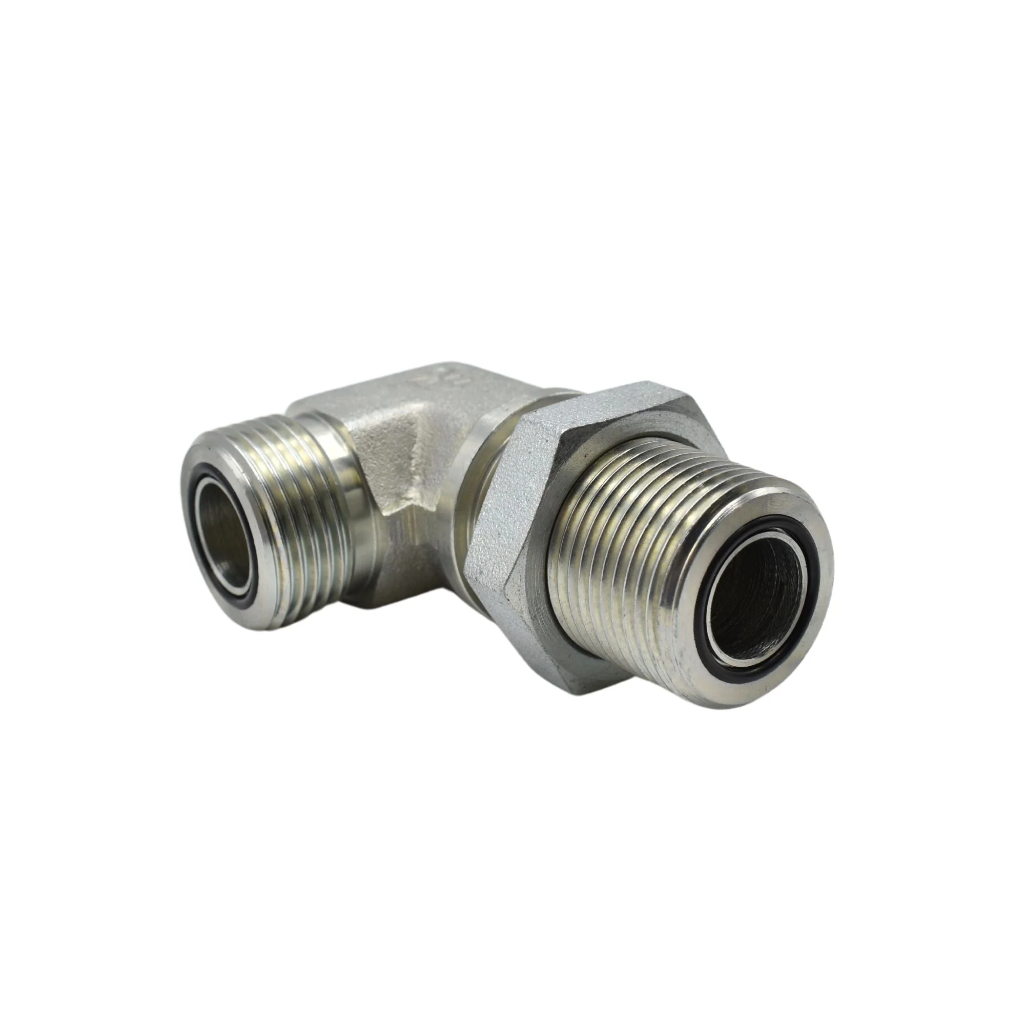 Hydraulic | 12MFS-12MFS Blkhd w/Lock-nut 90deg Elb Forg Adapter | FS2701-LN-12-12-FG - Image 2