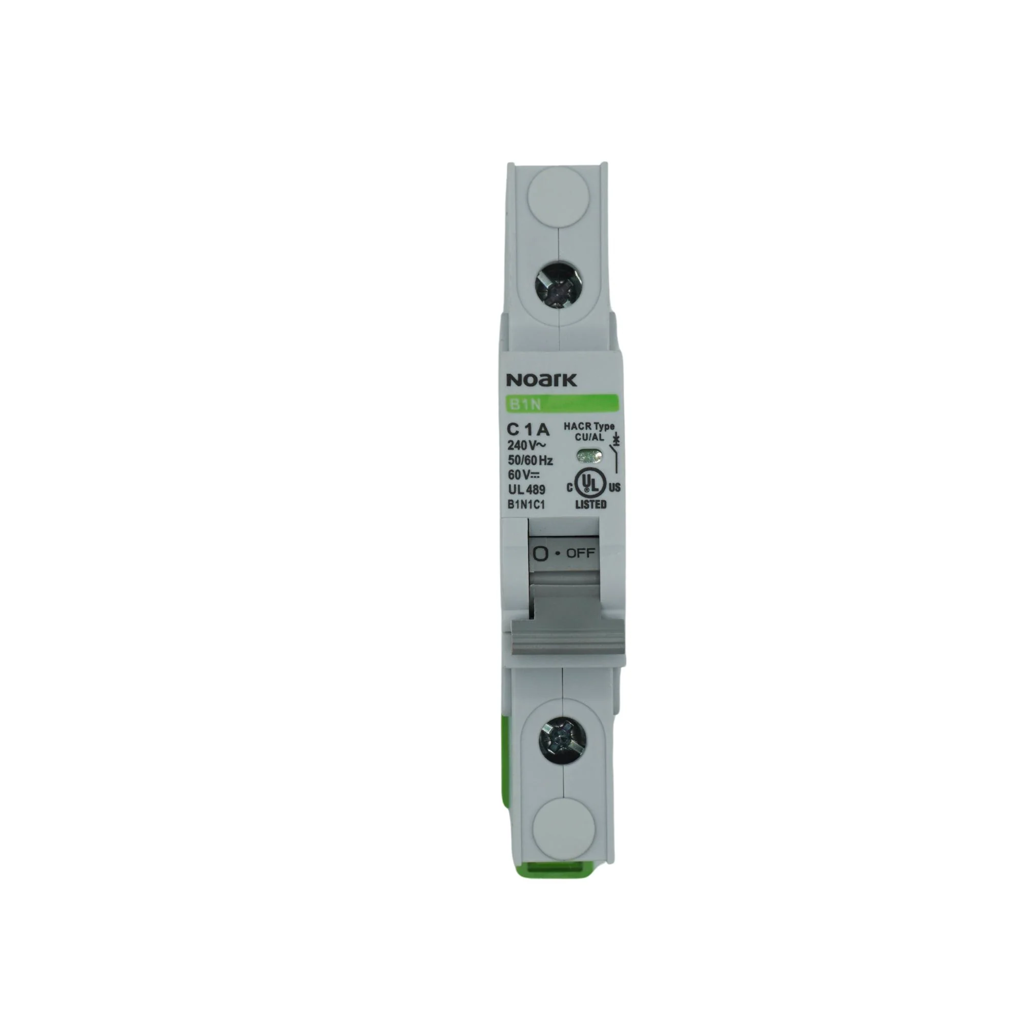 Noark | Mini Circuit Breaker, 1P, C-Curve, 1A, UL489, 240VAC/60VDC, 10 kA, Box Lug | B1N1C1