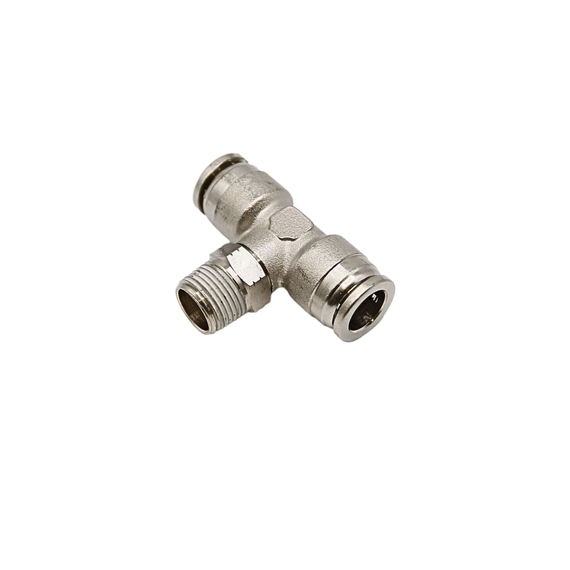 Numatics | Aventics NP Brass Push-in fitting 1/2 in Tube 3/8 in MNPT Swivel branch tee | INB114-102-022