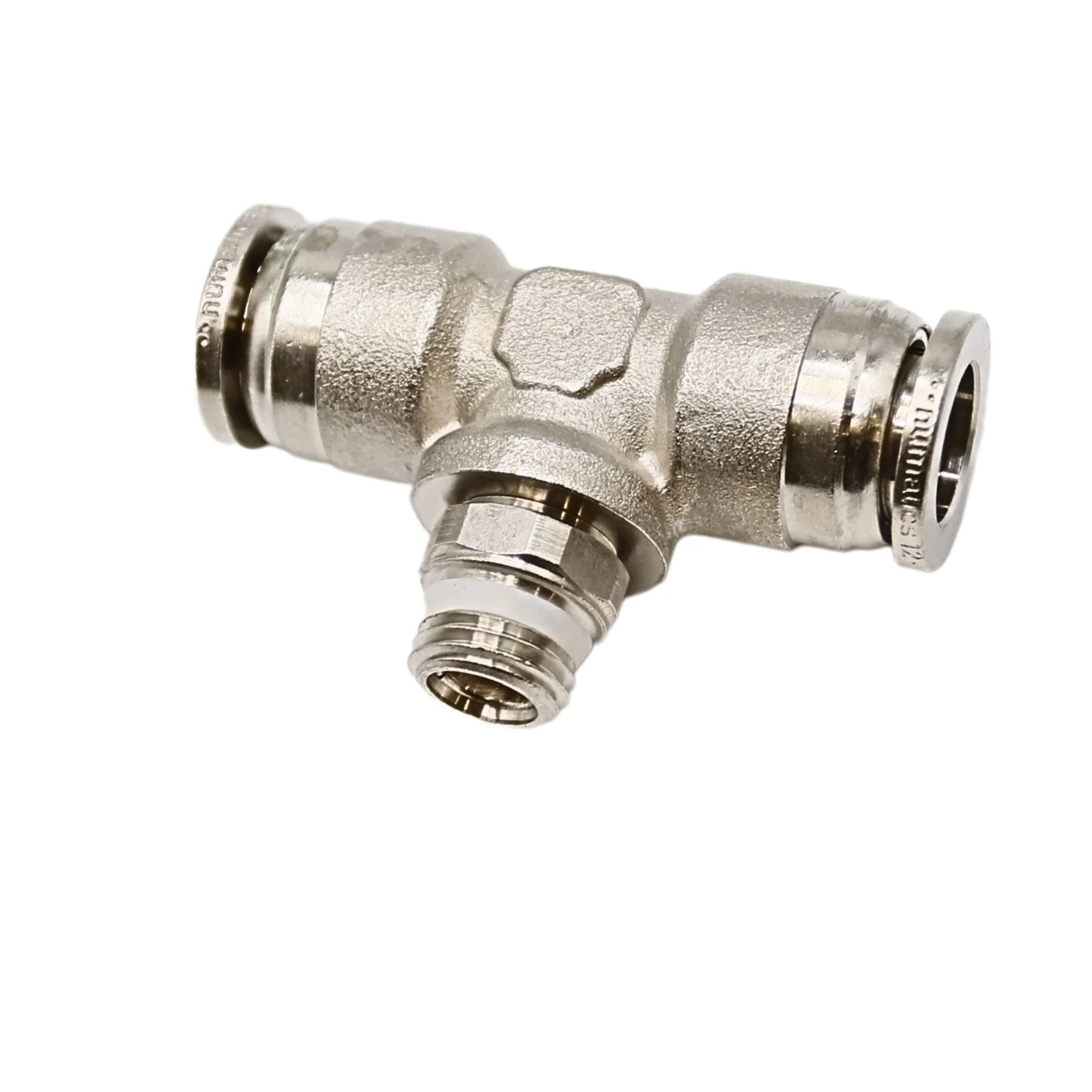 Numatics | Aventics NP Brass Push-in fitting 12mm Tube 1/4 in MNPT Swivel branch tee | NWB114-012-001