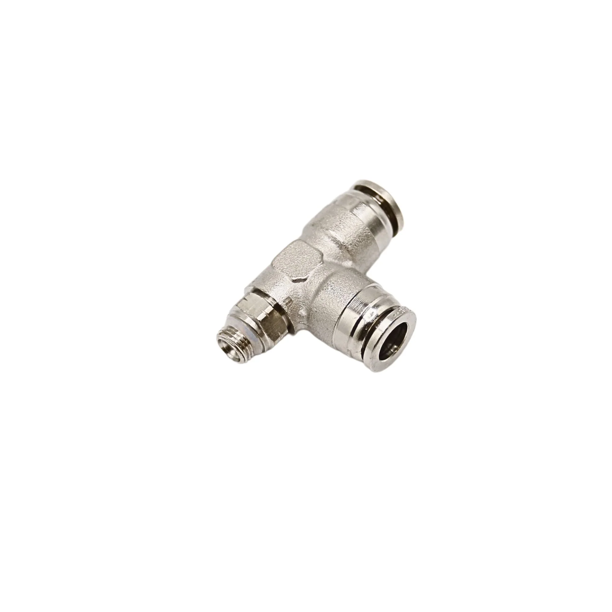 Numatics | Aventics NP Brass Push-in fitting 3/8 in Tube 1/8 in MNPT Swivel run tee | INWB116-308-020 - Image 2