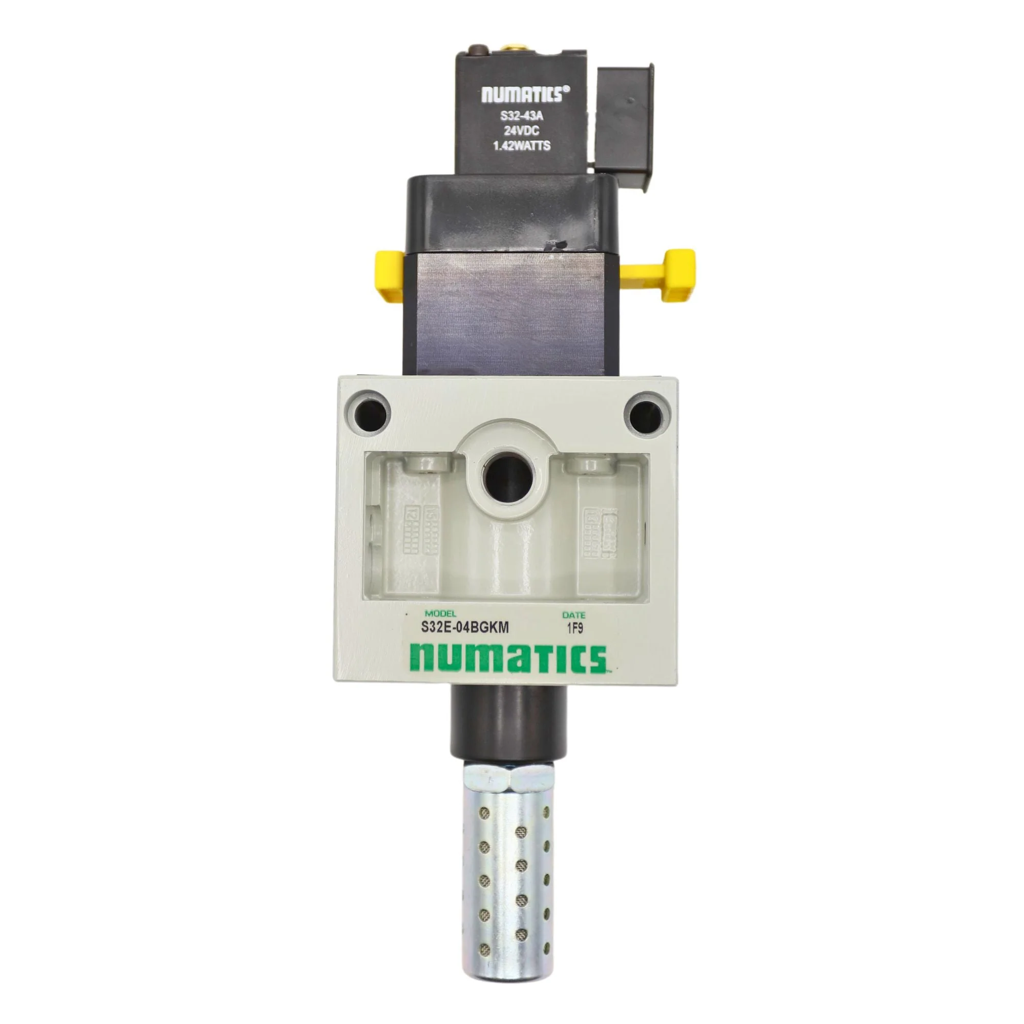 Numatics | Aventics Solenoid Air Pilot Valve w/ Muffler/Gauge, 1/2 in FNPT, Gauge/Muffler, 24VDC | S32E-04BGKM - Image 2