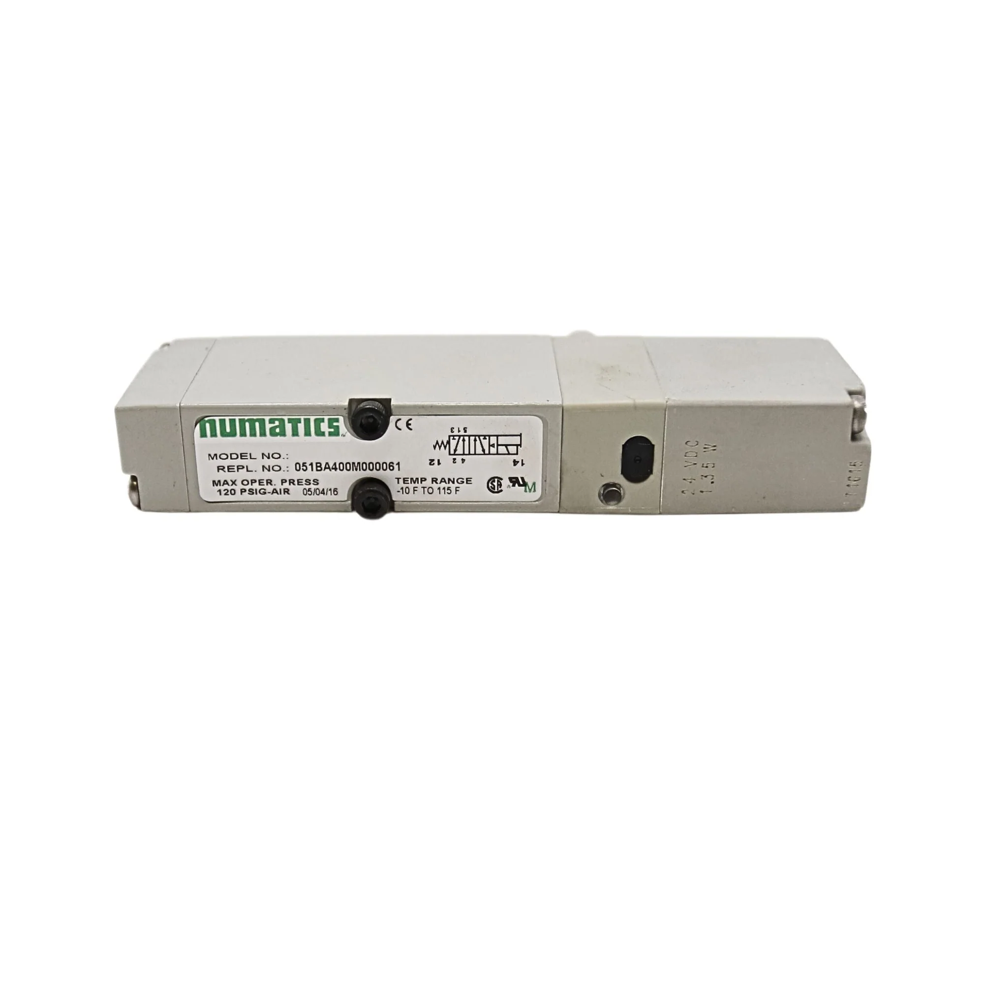 Numatics | Aventics Solenoid Pilot Valve 2005 Series 4/2 SPR RTN 24VDC | 051BA400M000061