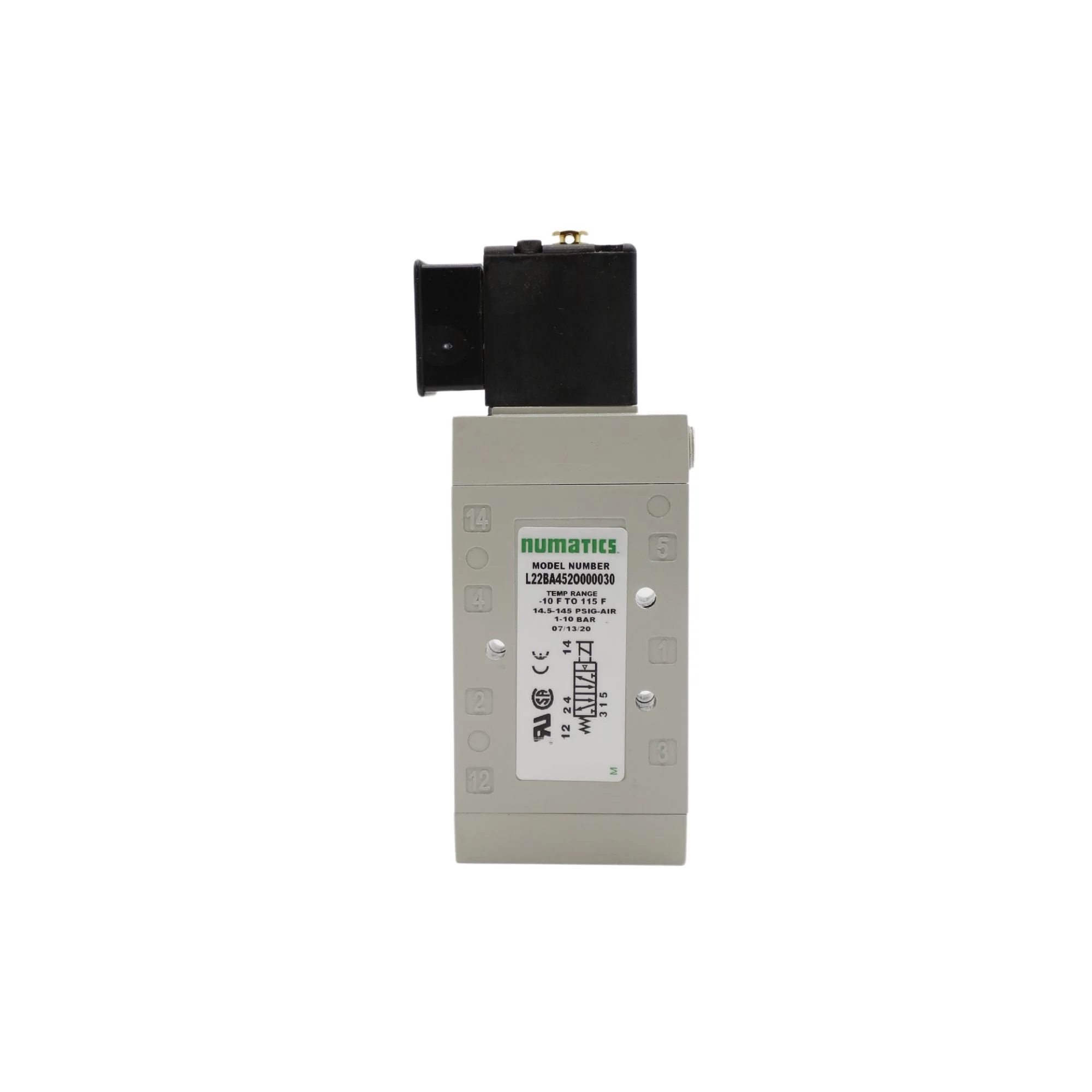 Numatics | Aventics Solenoid Pilot Valve L2 Series 4/2 SPR RTN | L22BA452O000030 - Image 2