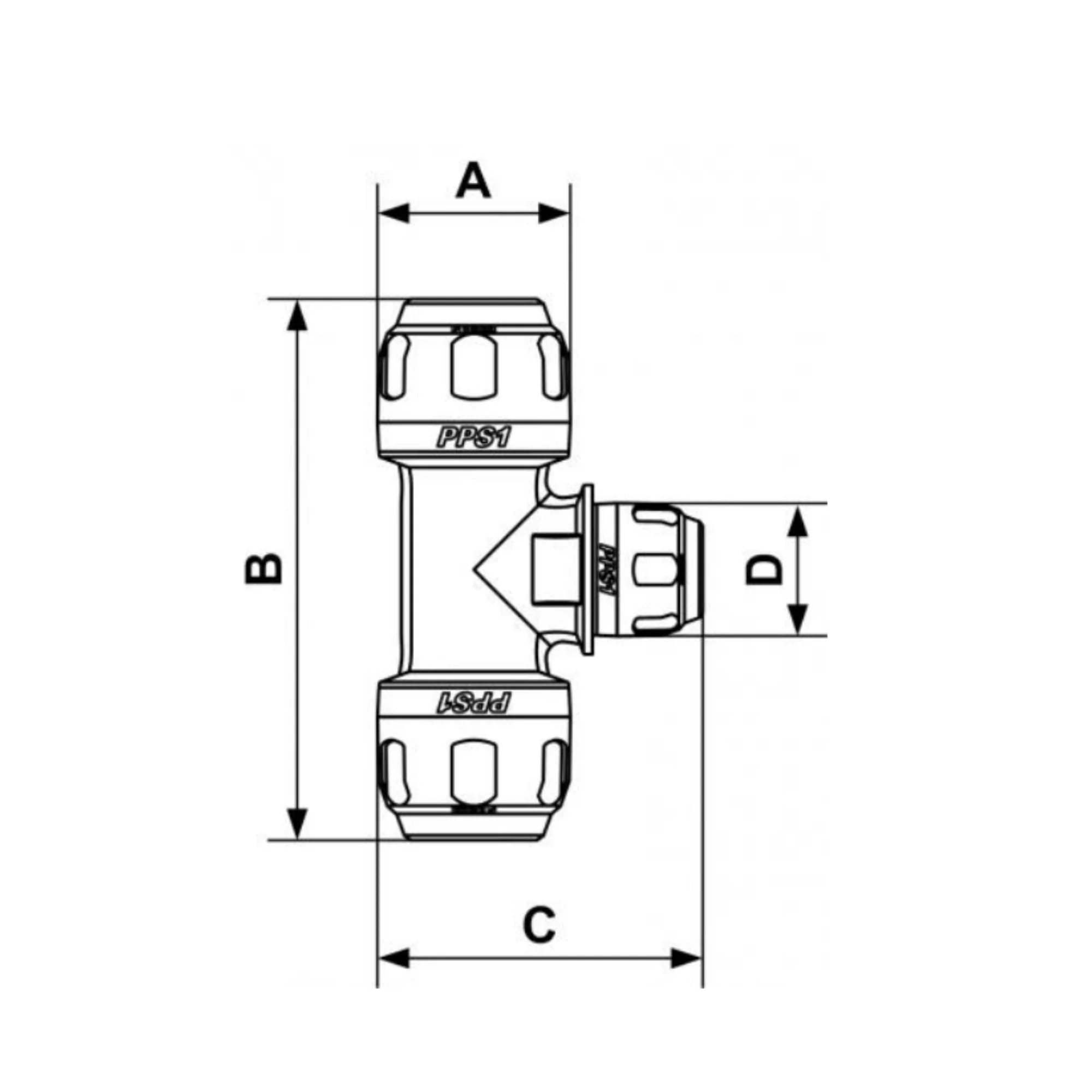 Prevost | 1" Pipe to 1/2" Pipe reducing branch tee | PPS1 TR2016 - Image 2